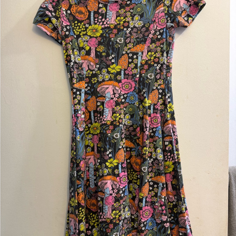 Nooworks Brenda Dress in Haze Print, Retro Mod Psychedelic, sz Medium